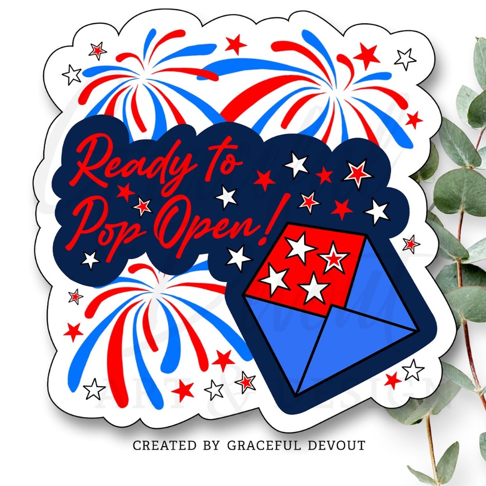 Ready To Pop Open!- 2" (inches) Sticker (96ct.) [GD145-96]